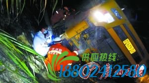 司机被困于严重变形的驾驶室内。