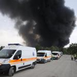 乌克兰油库爆炸起火