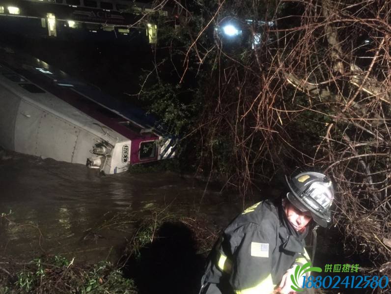 美国：火车撞树出轨 9人受伤