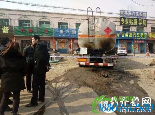 滨州博兴柳桥附近一工人焊接油罐车发生爆炸