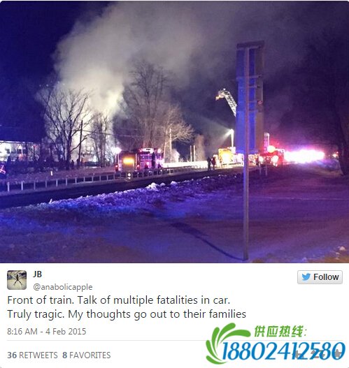 纽约突发火车与吉普相撞事故：至少7死，十多人