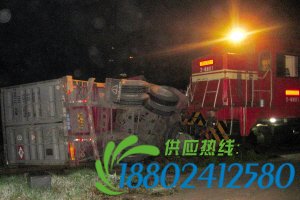 过铁路时未观察 货车撞上火车头