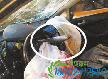 护栏钢管穿进驾驶室。
