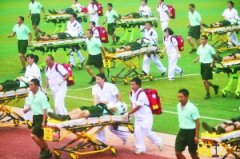 北京防灾演习模拟油罐厂爆炸