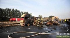 高速油罐爆炸造成1人死亡 事故现场被炸的惨不忍