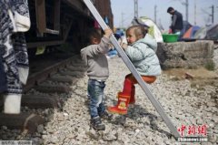 难民持续涌入欧洲 马其顿边防警殴打10岁小难民